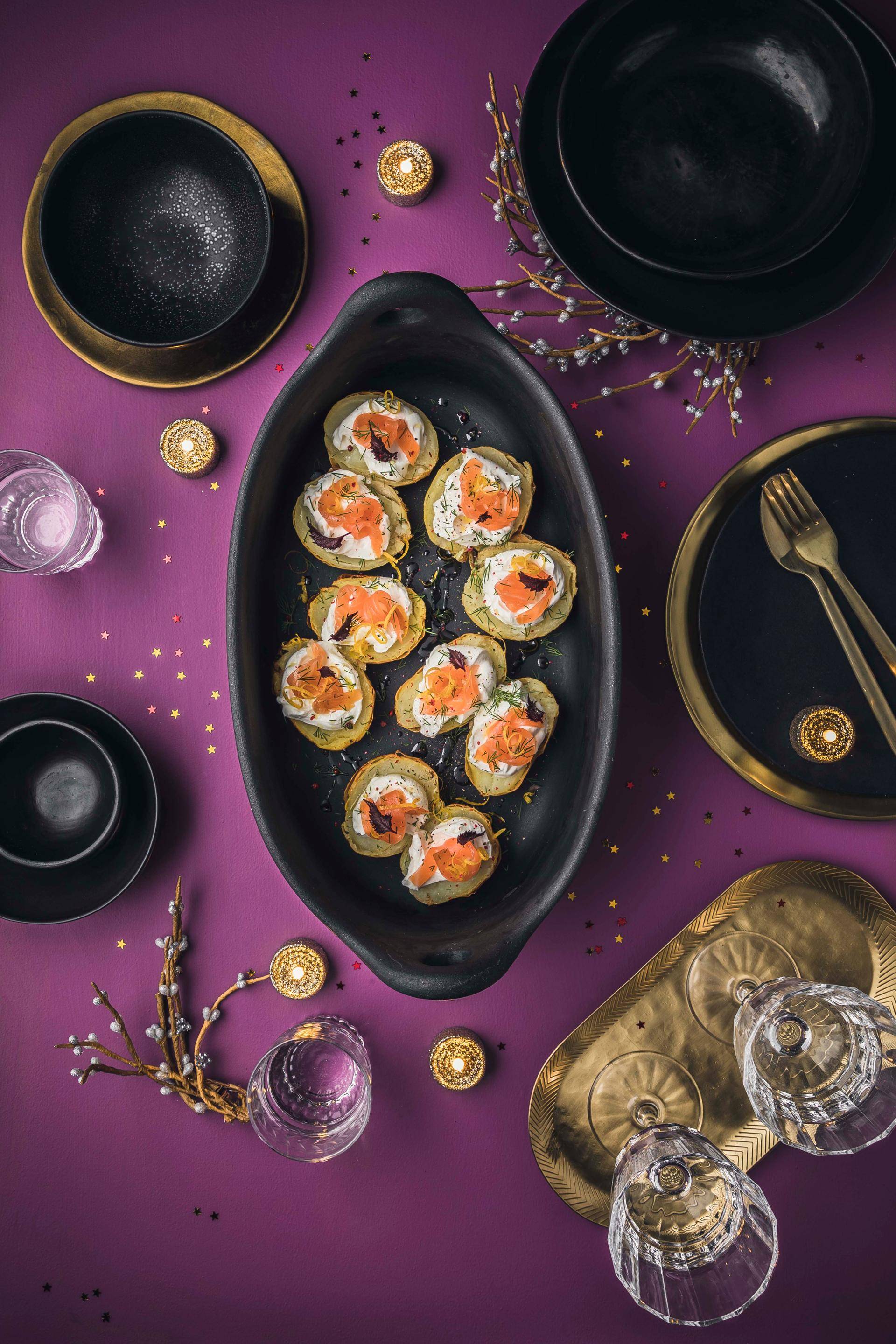 Pomme de terre au four, saumon et crème citronnée - Recette Poêles et Casseroles | Tefal
