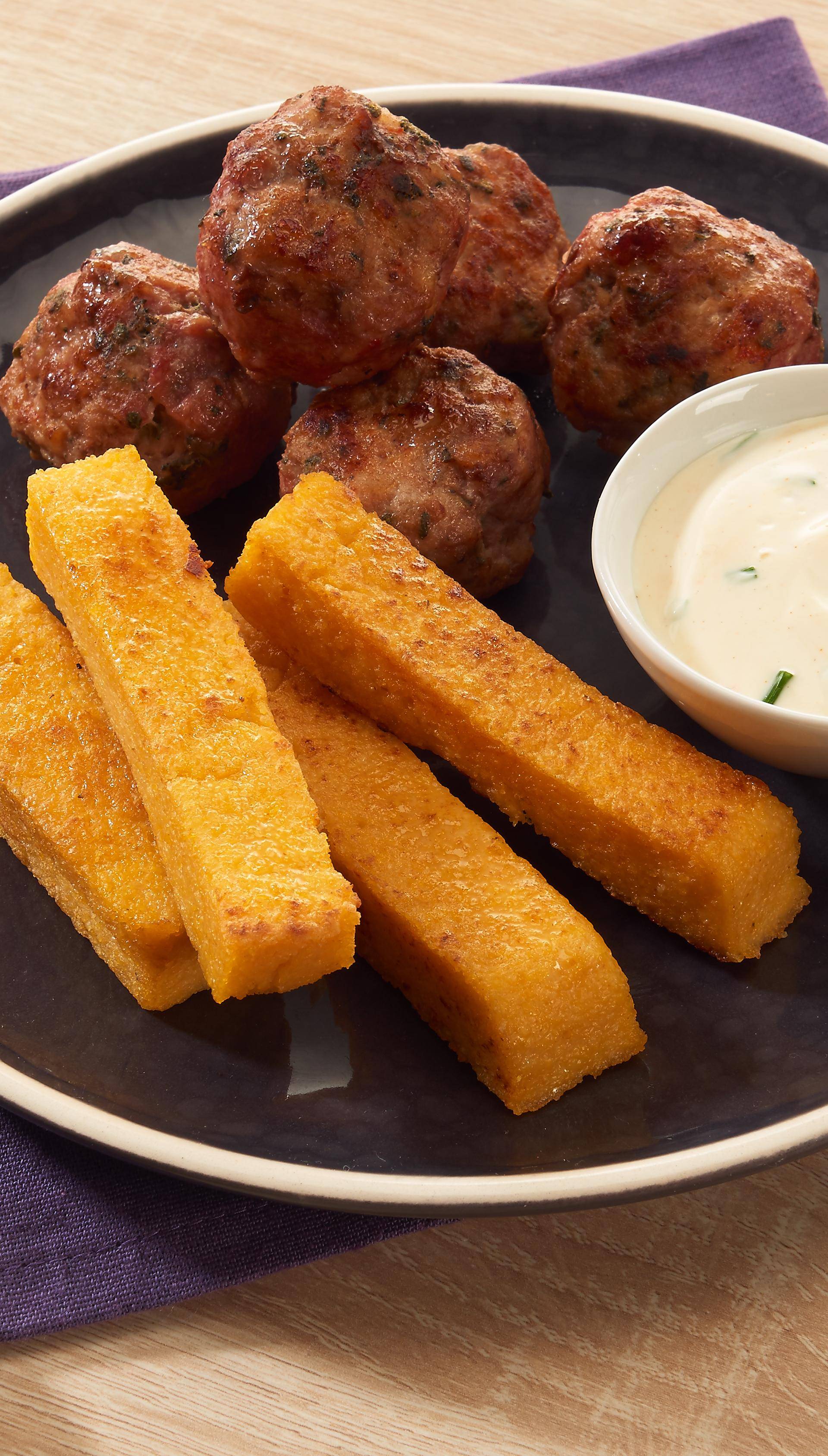 Burger veggie & frites de polenta - Recette undefined | Tefal