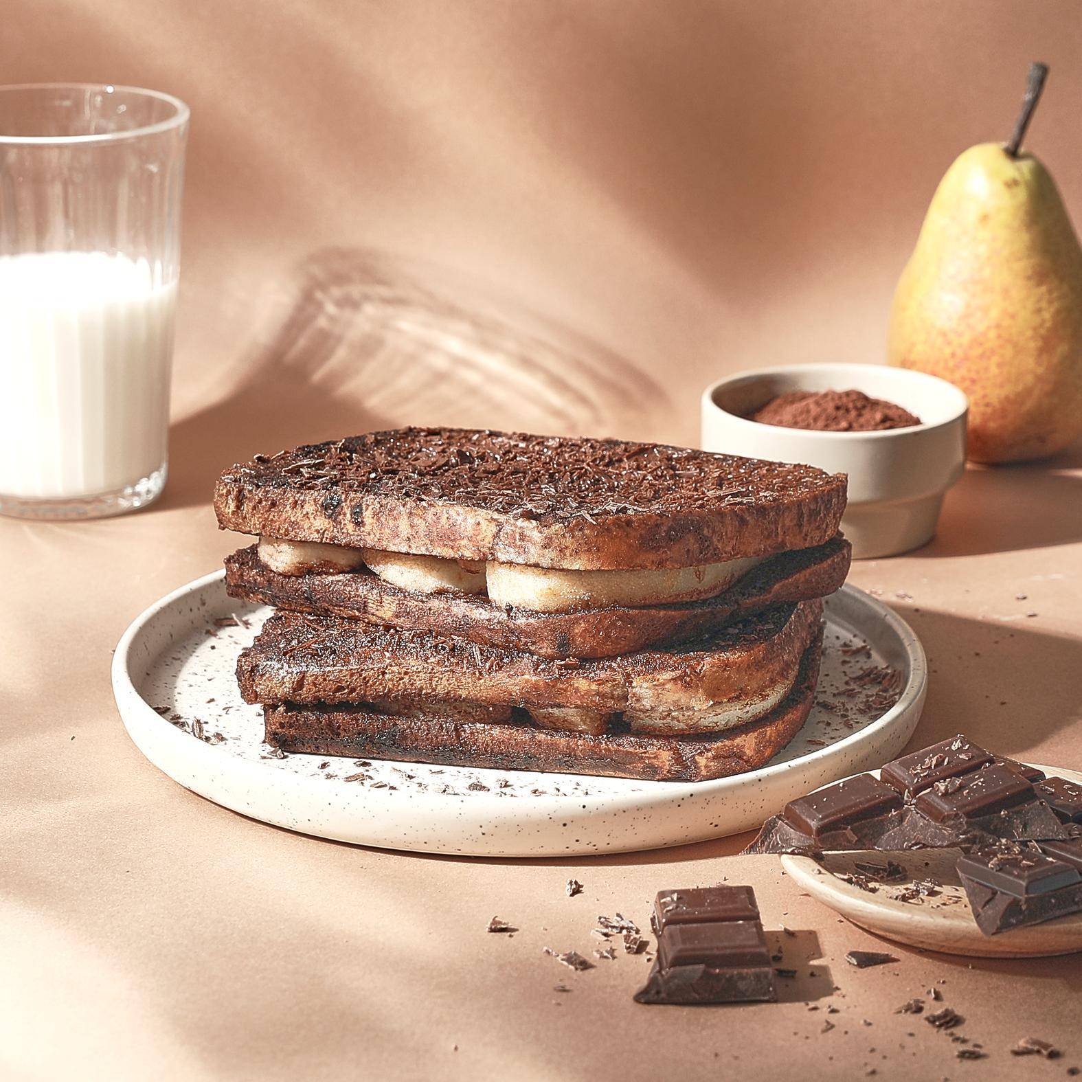 Wentelteefjes met smeltende peer en chocolade - Recette Snack Collection MECHANICAL | Tefal
