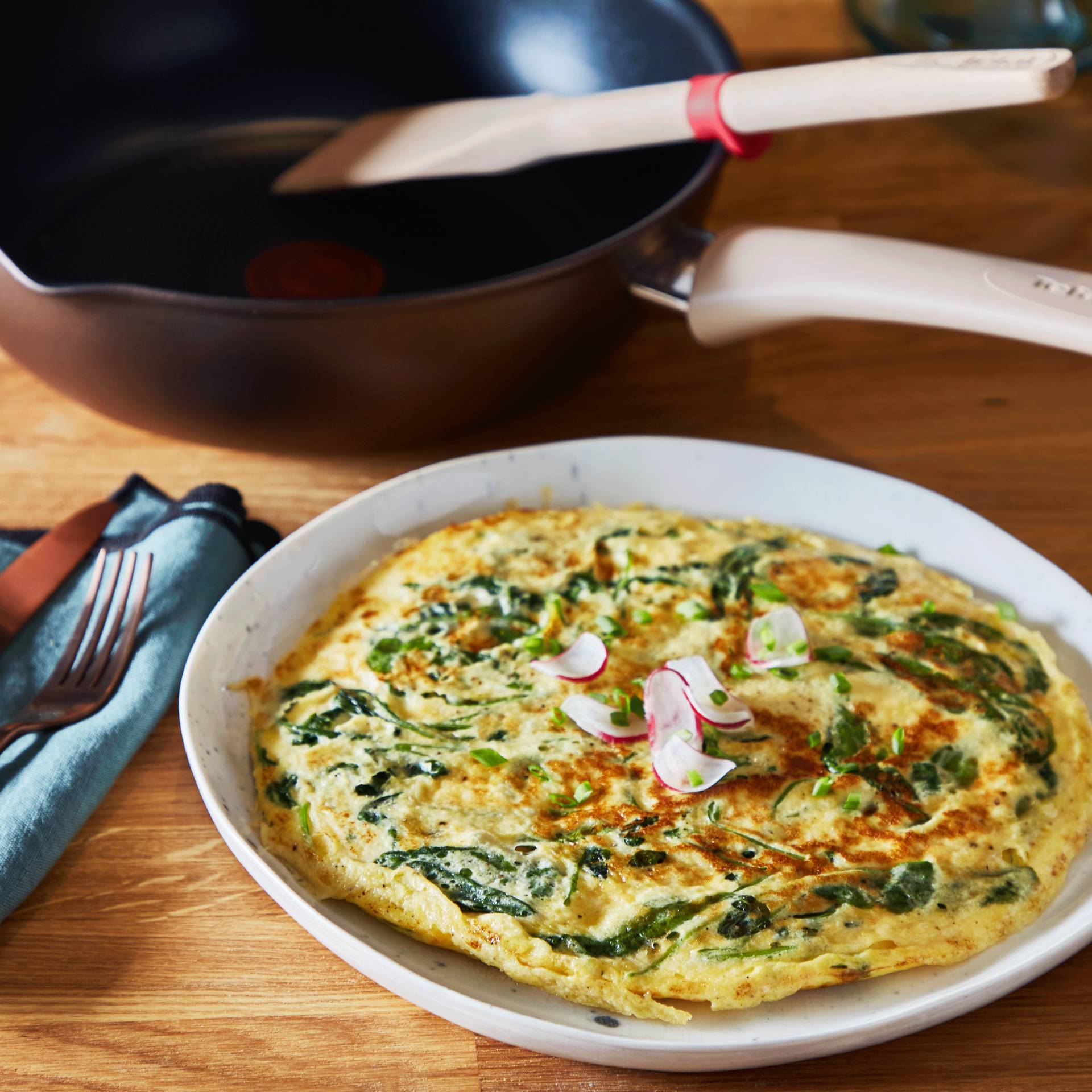 Frittata aux fanes de radis - Recette Poêles et Casseroles | Tefal