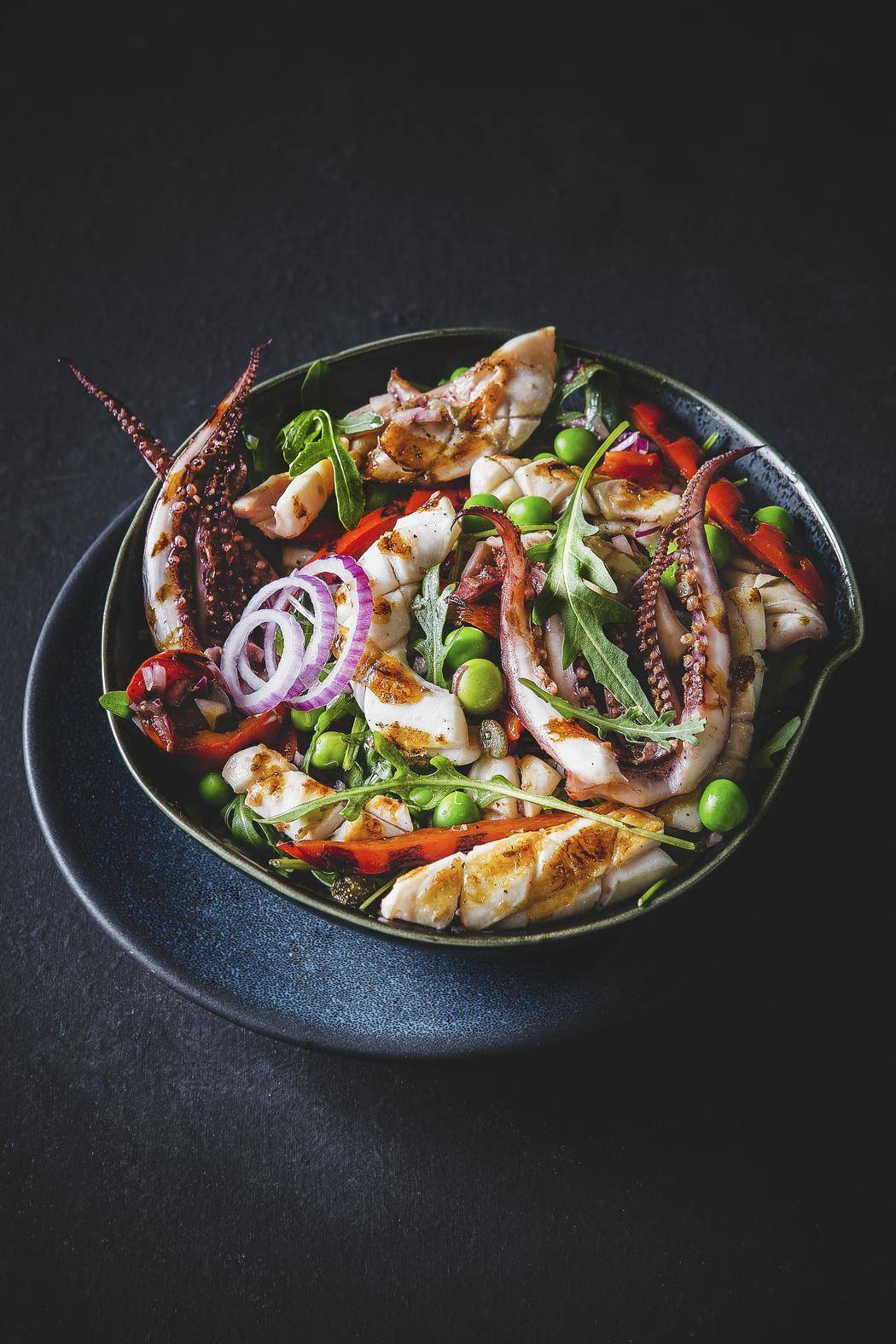 Salade de calamar grillé, citron et câpres - Recette OptiGrill XL | Tefal