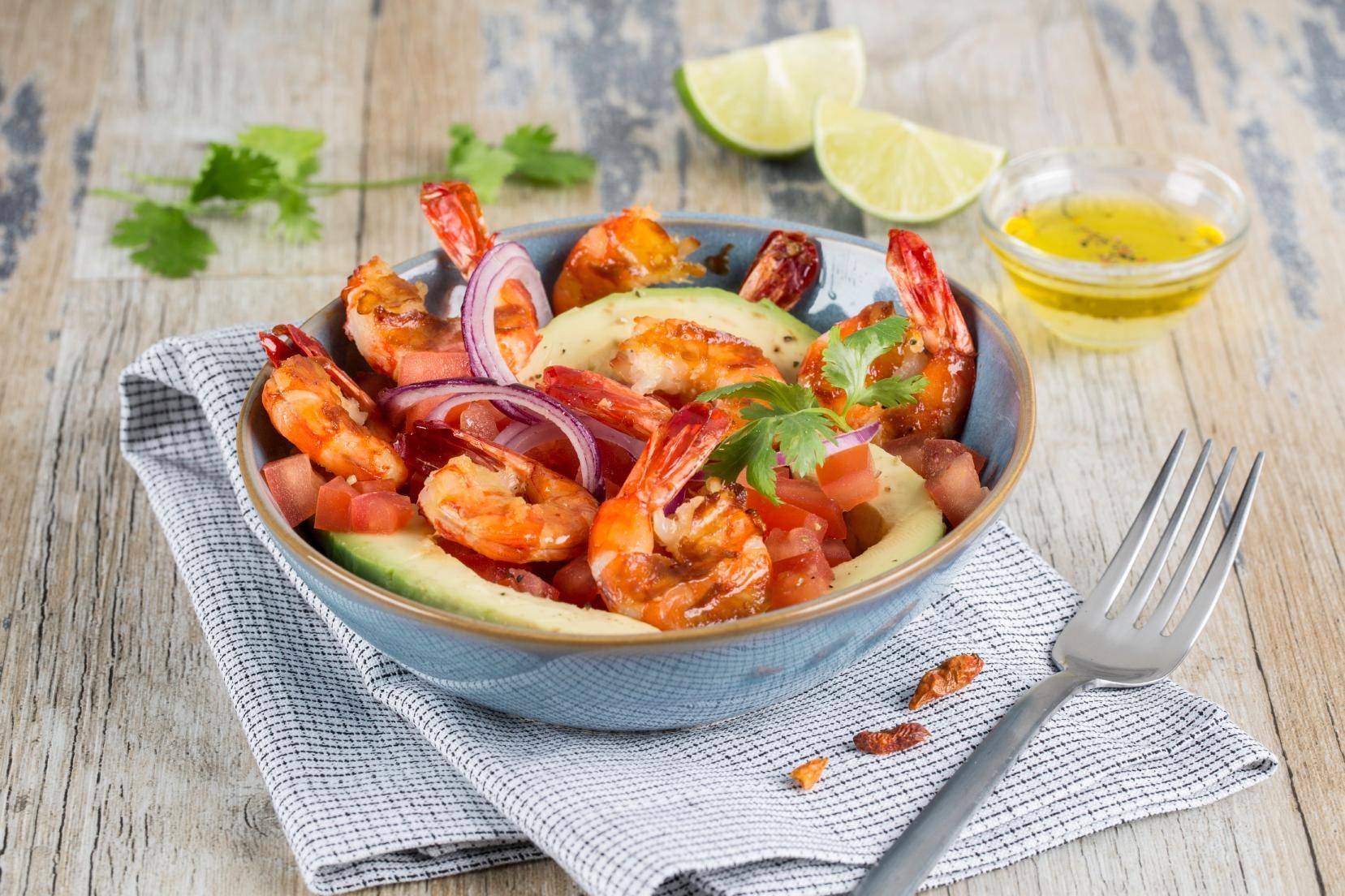 Salade de crevettes à l’avocat et au citron vert - Recette OptiGrill XL | Tefal
