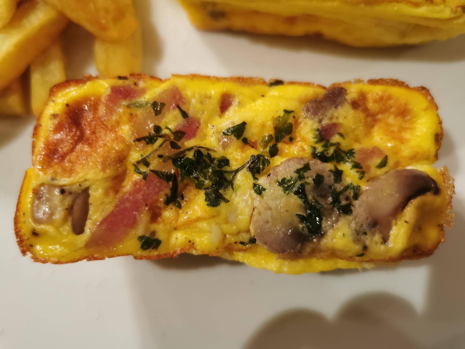Mini- omelettes lardons-champignons - Recette Cake Factory | Tefal