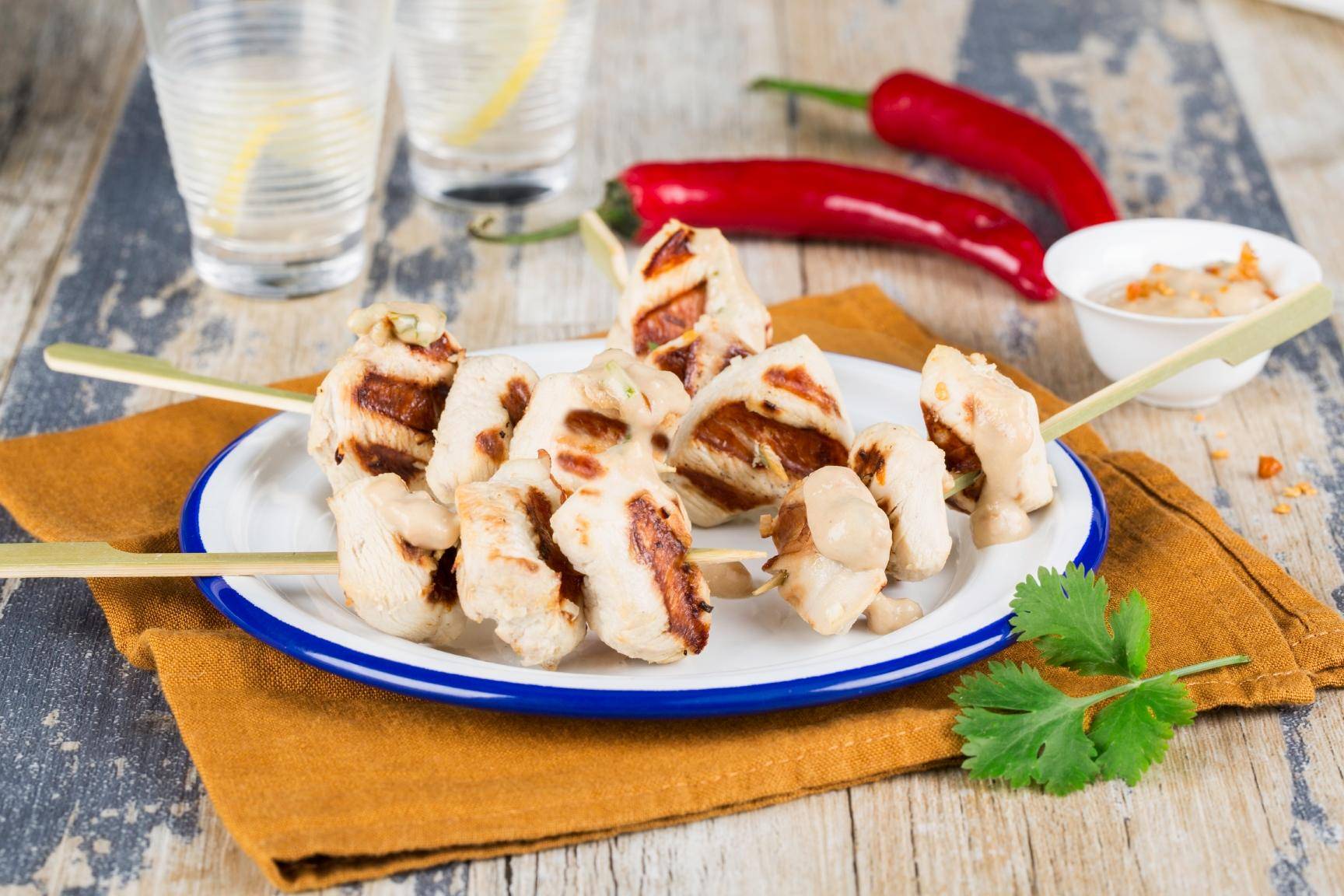 Brochettes de poulet à la sauce saté - Recette Optigrill Elite | Tefal