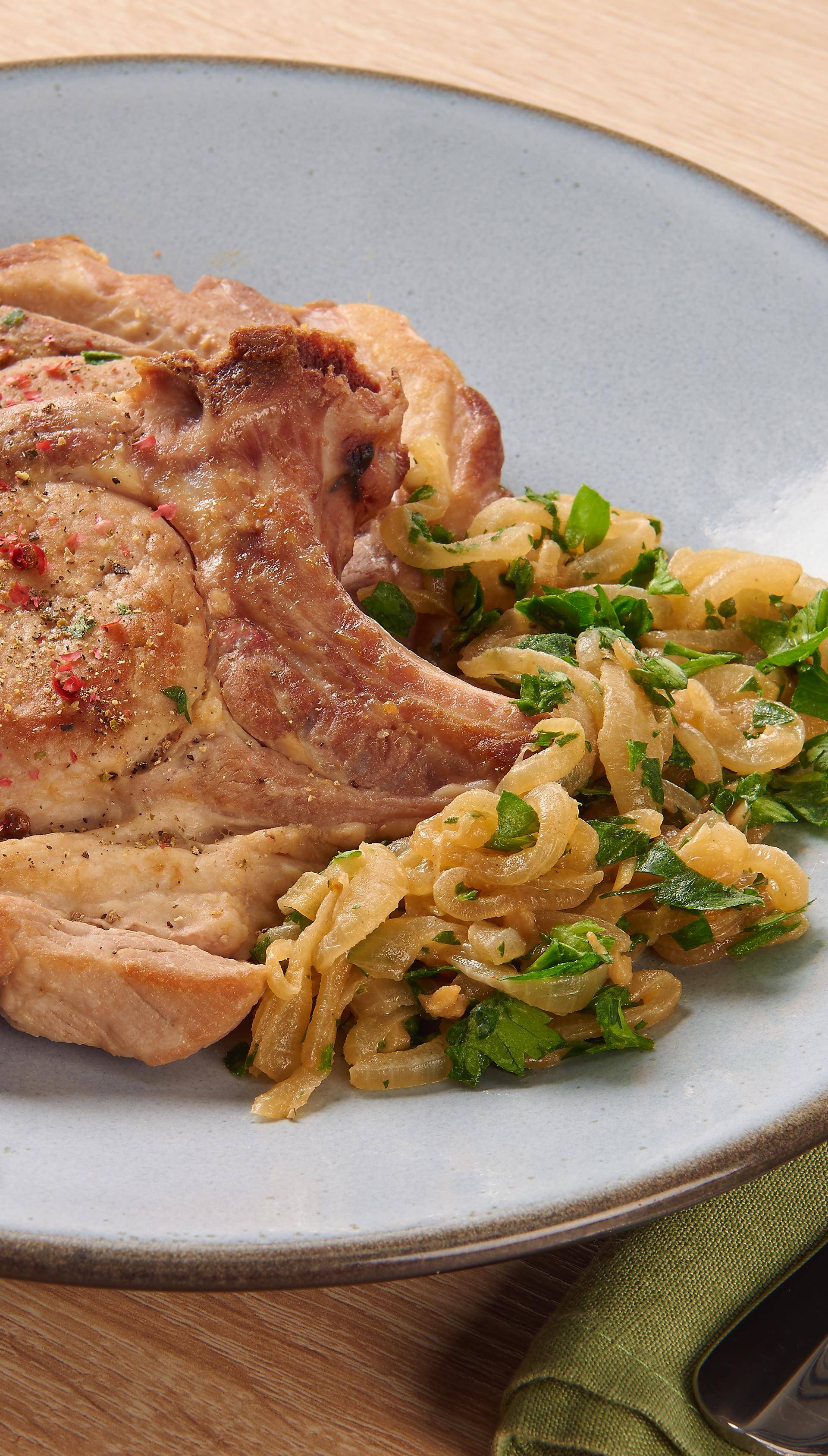 Côtes de porc à la lyonnaise - Recette undefined | Tefal