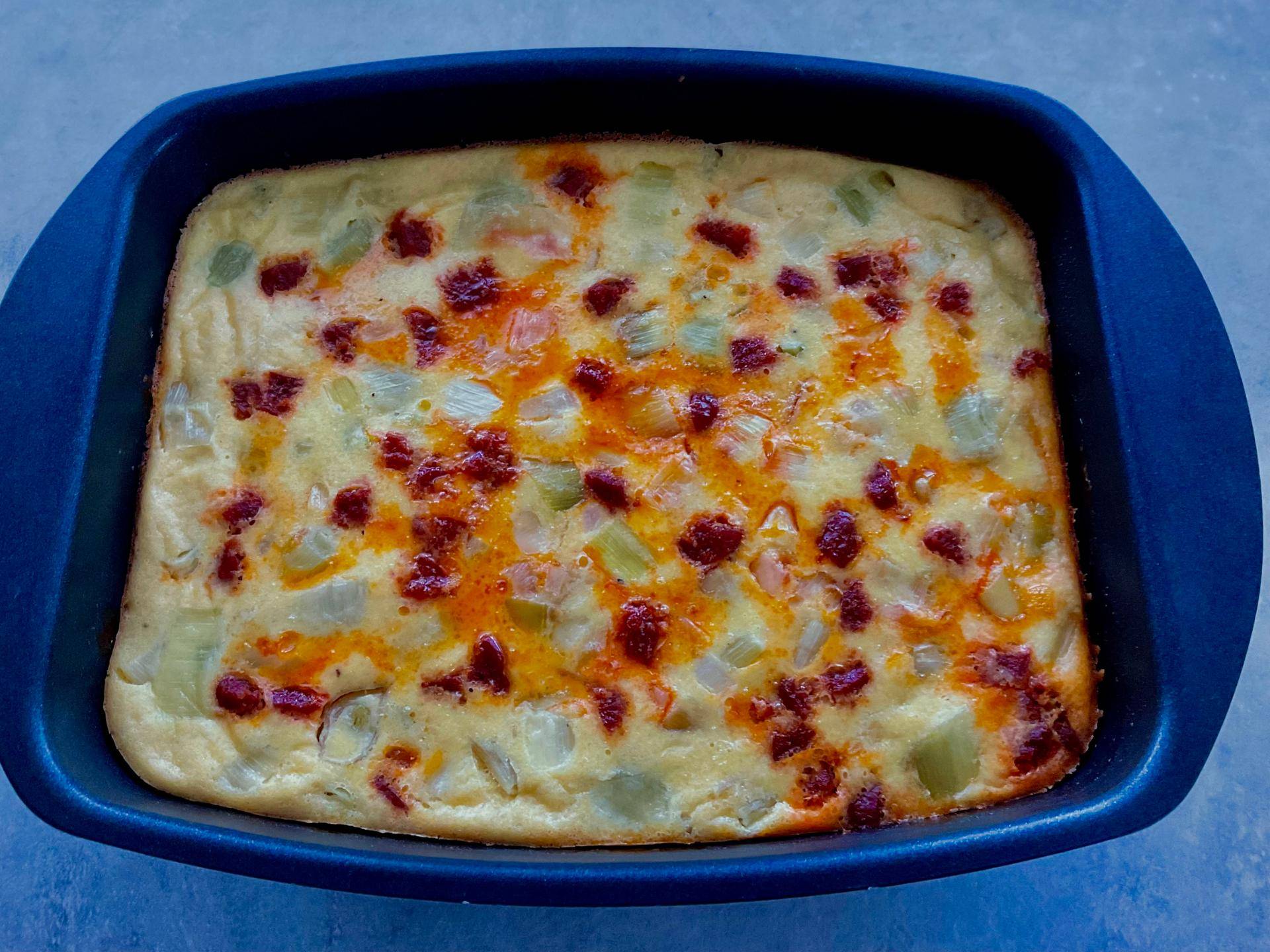 Quiche légère poireaux-chorizo sans pâte - Recette Cake Factory | Tefal