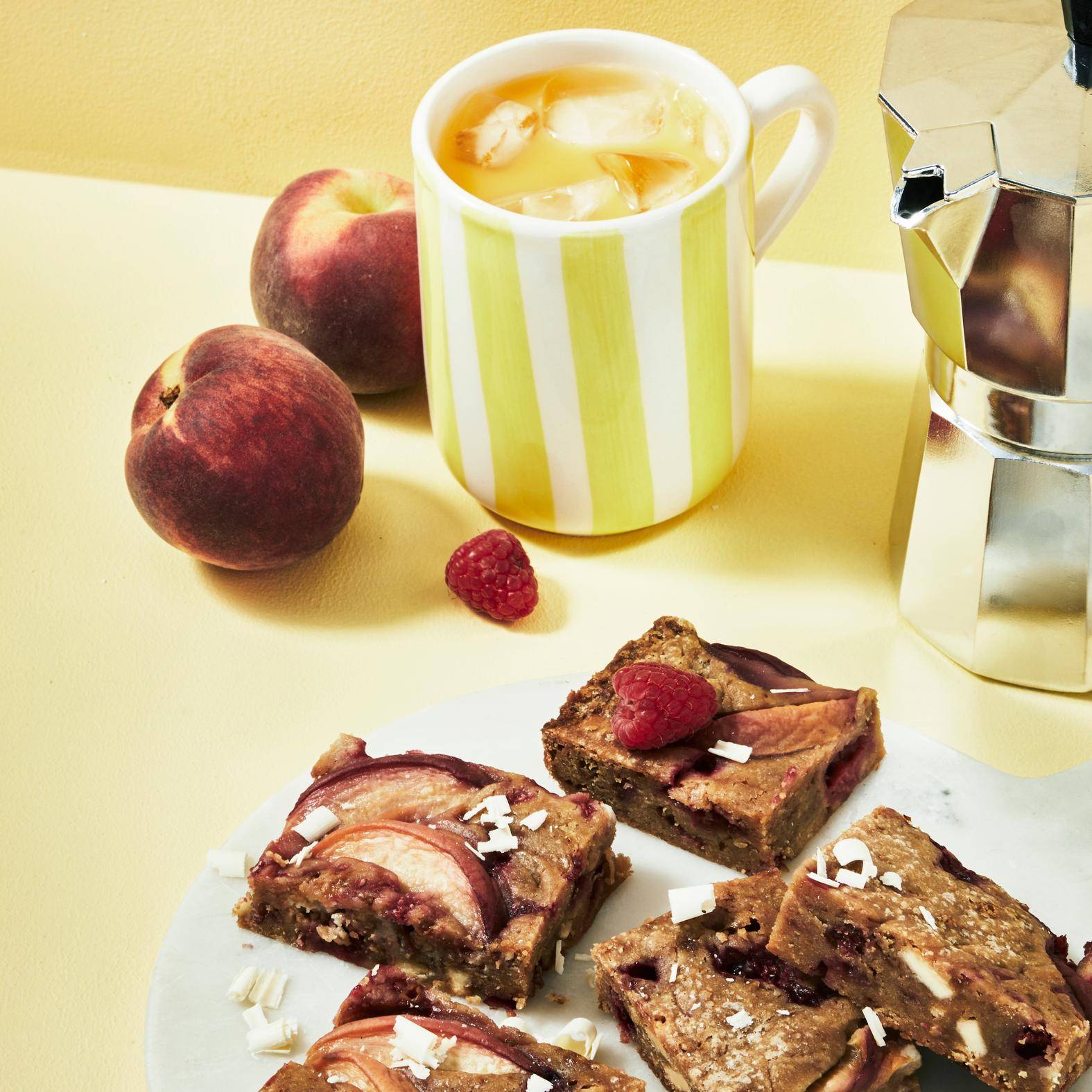 Frambozen en perzik blondies - Recette Cake Factory Délices | Tefal