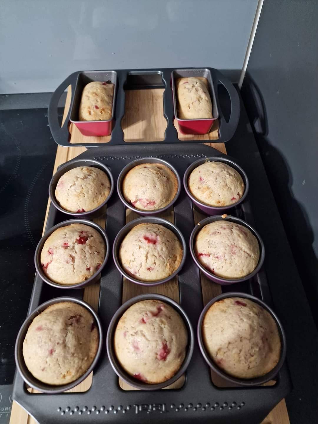 Muffins pépites chocolat blanc et fraises - Recette Cake Factory Infinity | Tefal