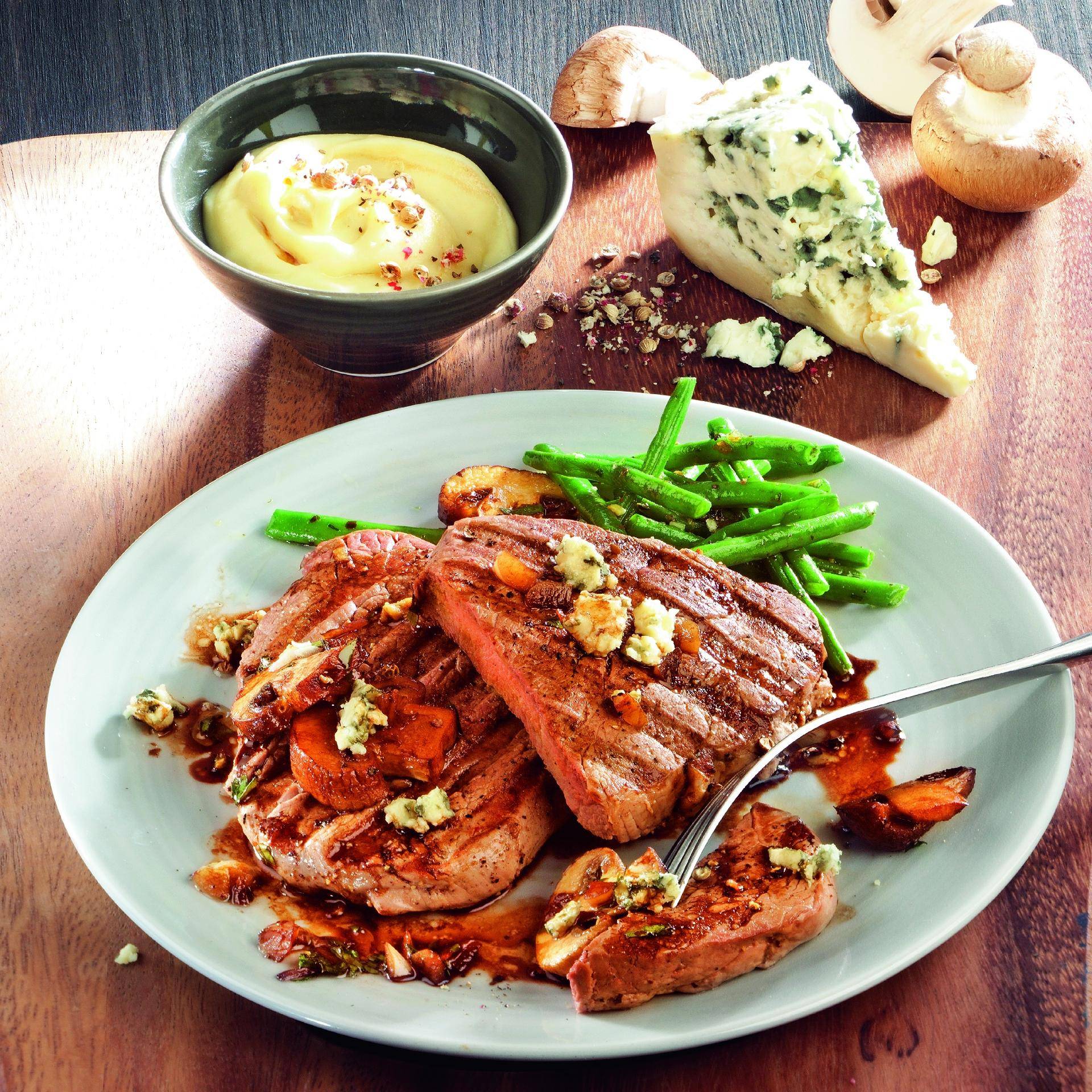 Runderfilet met champignons en blauwe kaas - Recette OptiGrill + | Tefal