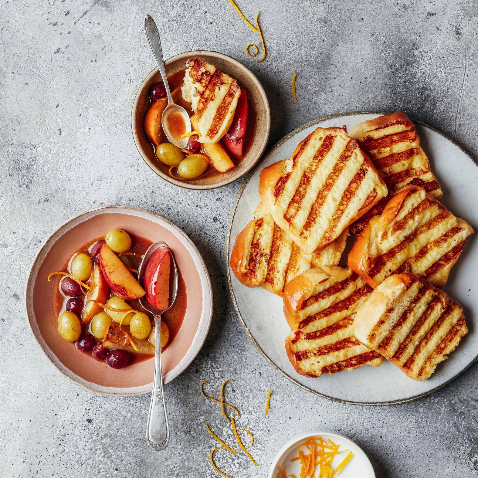 Brioche perdue met geroosterd herfstfruit - Recette OptiGrill 2in1 | Tefal