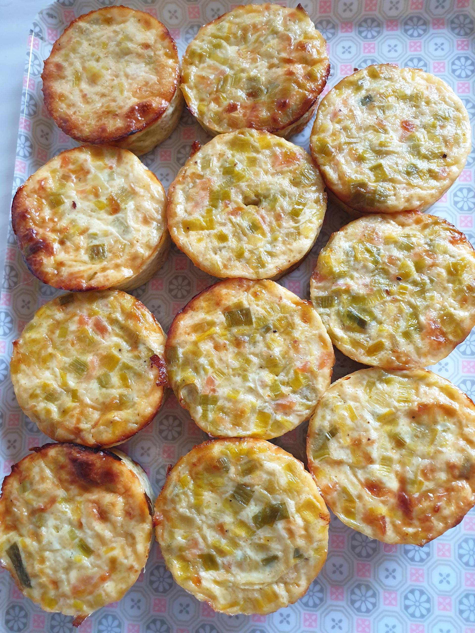 MINIS QUICHES sans Pâte SAUMON FUMÉ-POIREAUX - Recette Cake Factory | Tefal