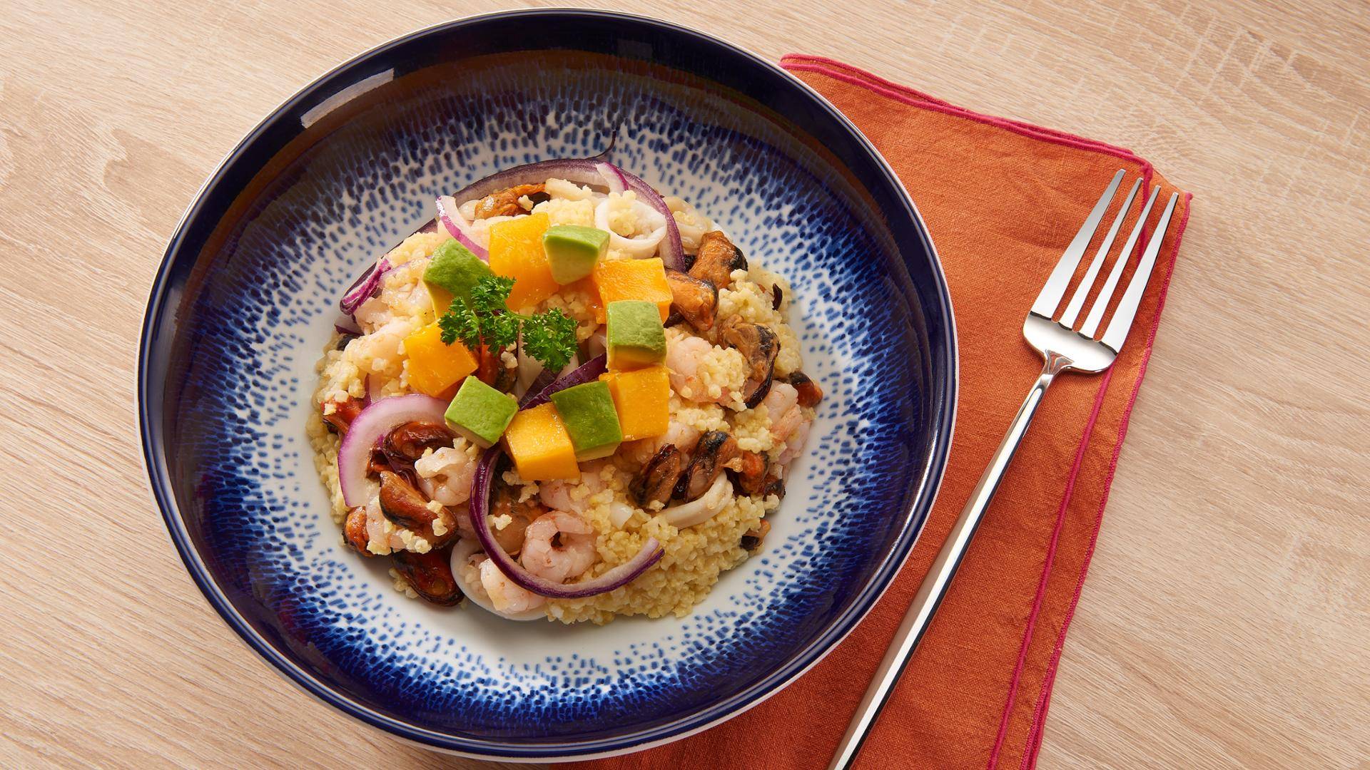 Millet aux fruits de mer et à la mangue - Recette Poêles et Casseroles | Tefal