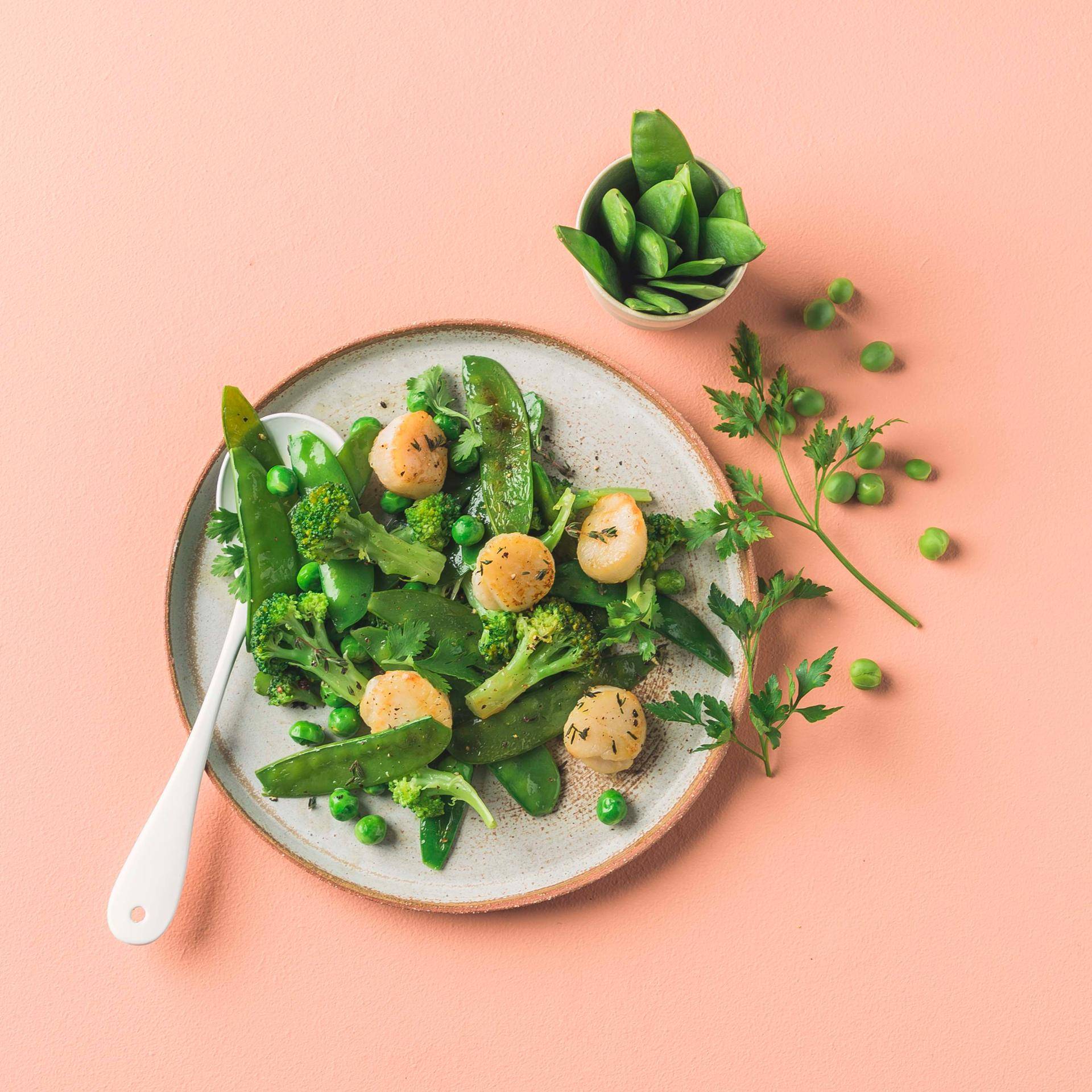 Légumes verts et noix de Saint Jacques - Recette undefined | Tefal