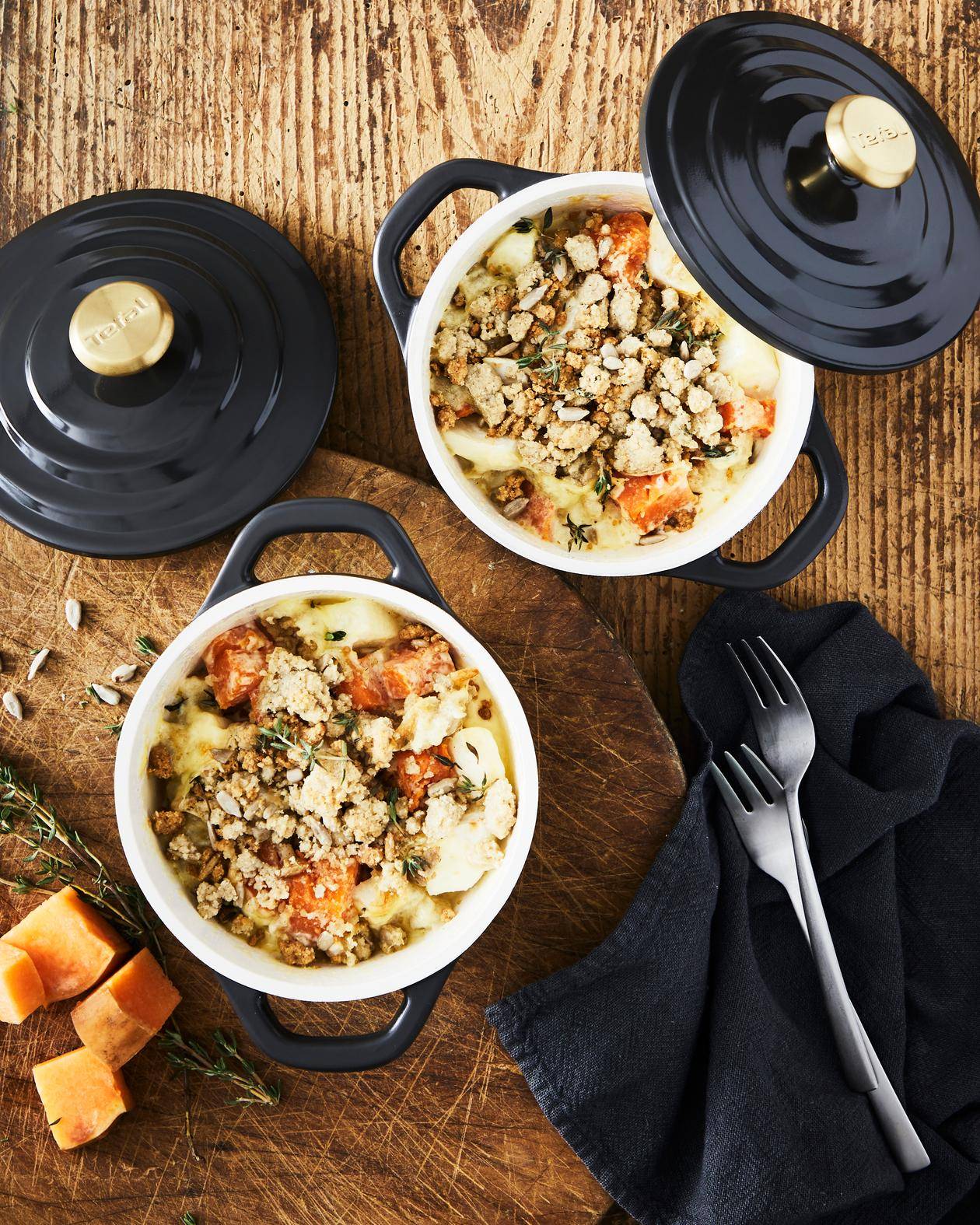 Boekweit crumble met pompoen en knolraap - Recette undefined | Tefal