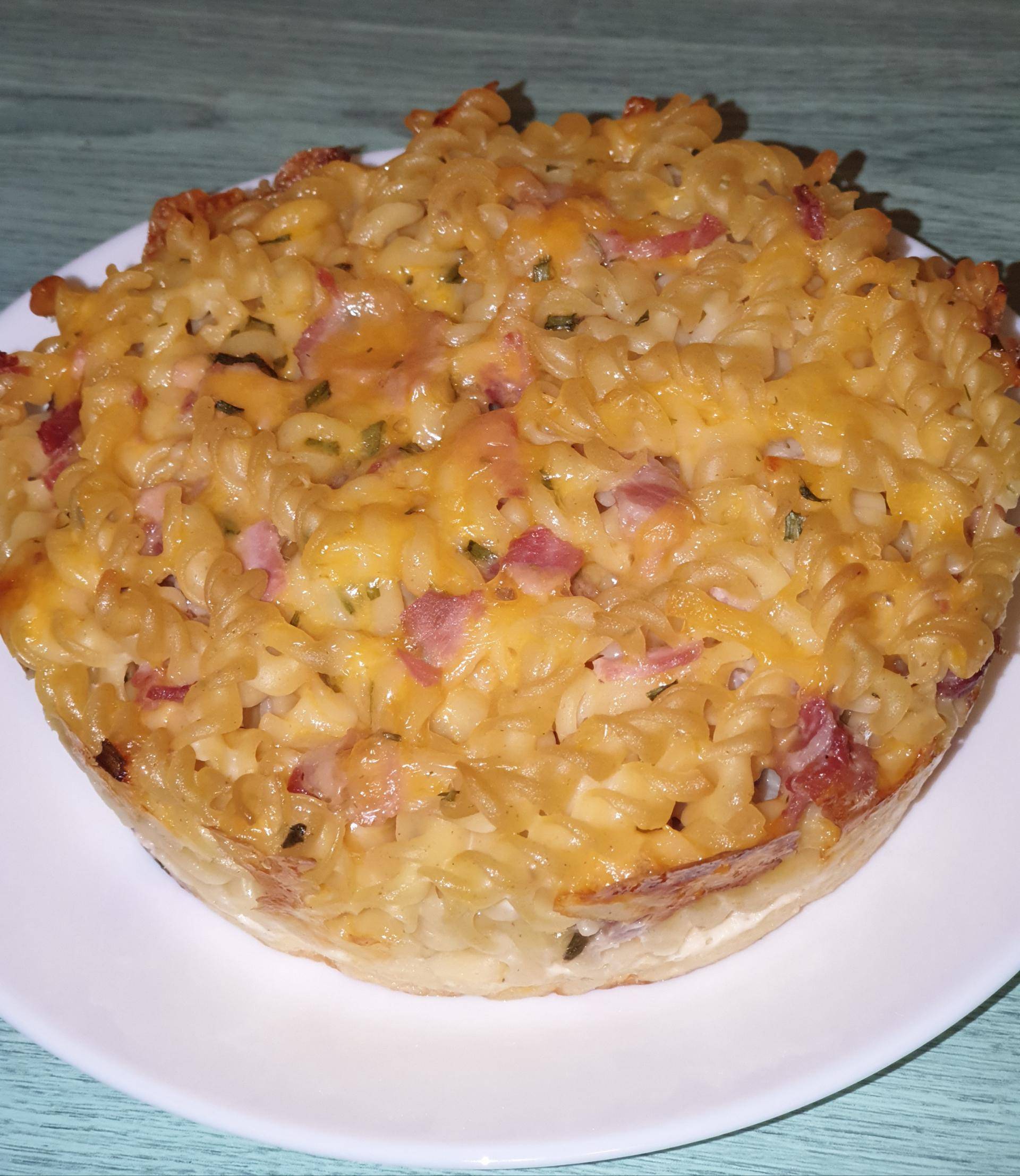 GÂTEAU de PÂTES au CHEDDAR et à la PANCETTA - Recette Cake Factory | Tefal