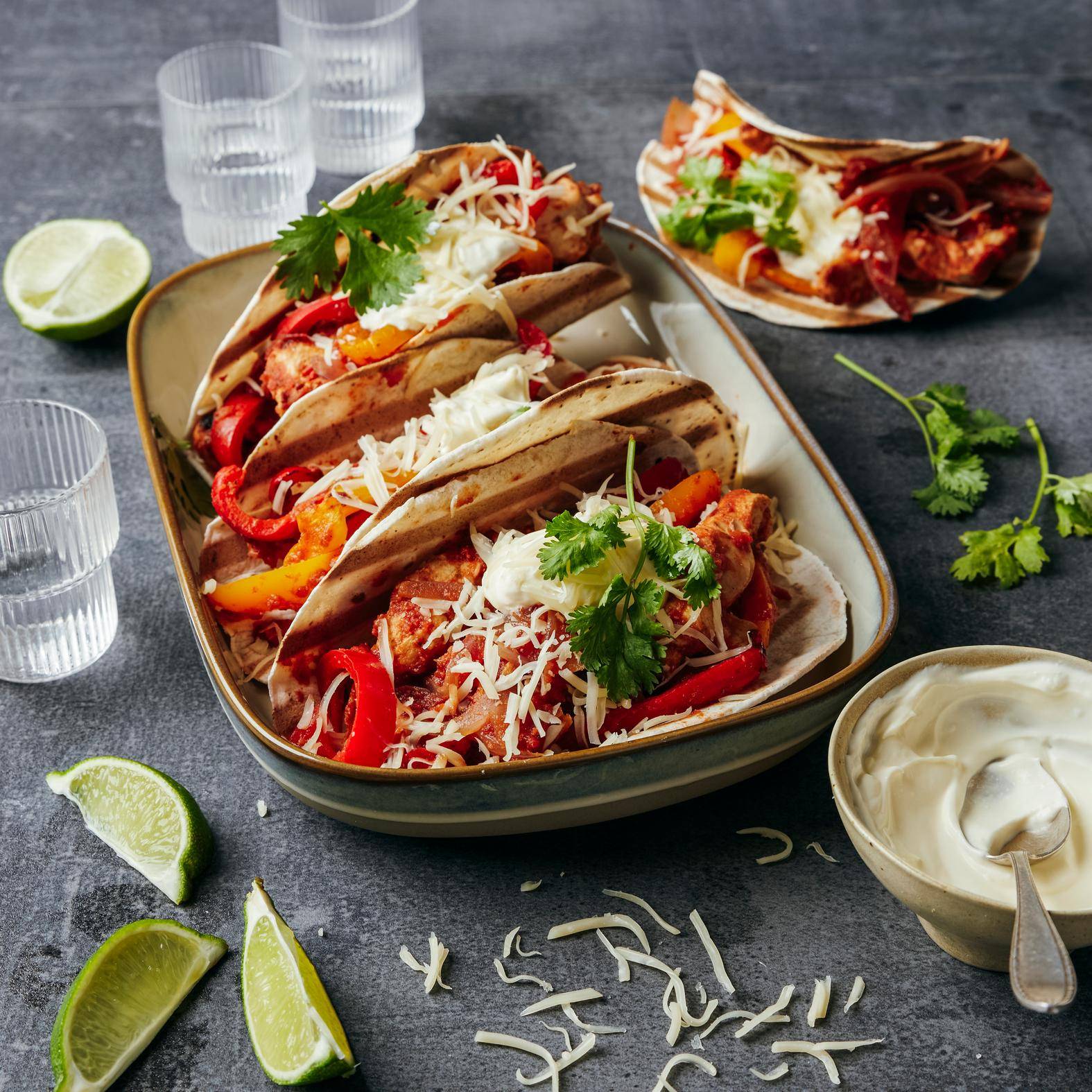 Fajitas au poulet et poivron - Recette OptiGrill 2in1 | Tefal