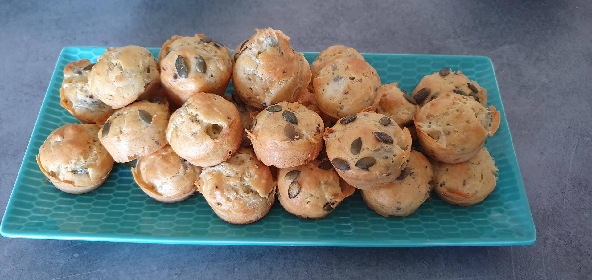 Minni cake Roquefort et graines de lin et tournesol - Recette Cake Factory | Tefal