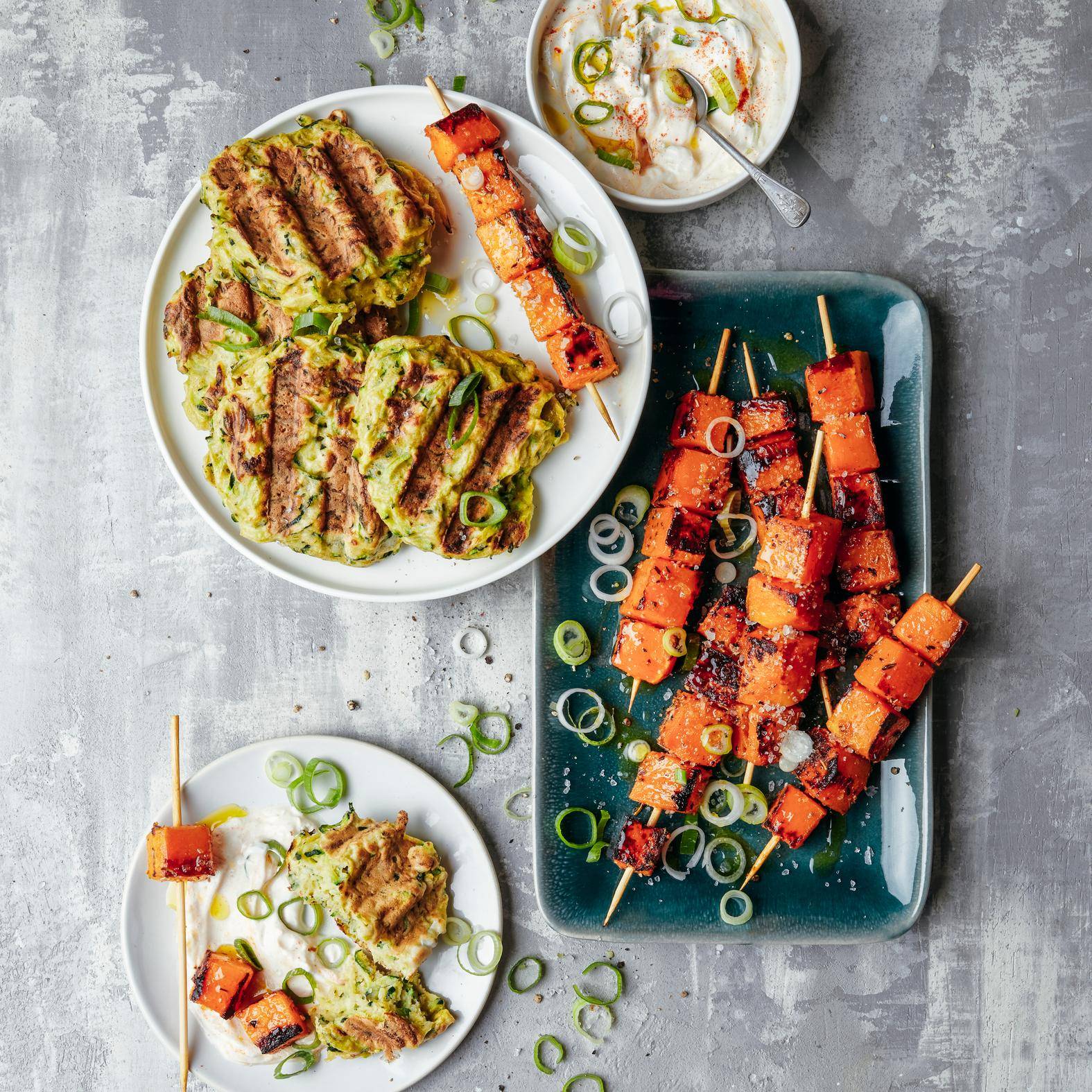 Placki (courgettepannenkoeken) en geroosterde pompoen - Recette OptiGrill 2in1 | Tefal