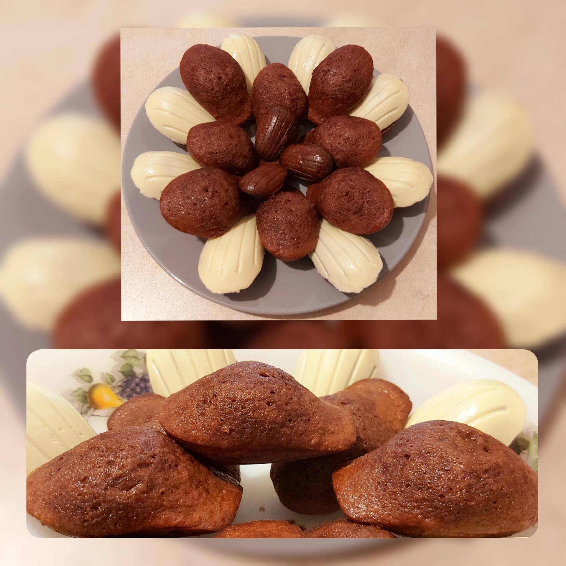 Madeleines au chocolat avec Coque au chocolat blanc - Recette Cake Factory | Tefal