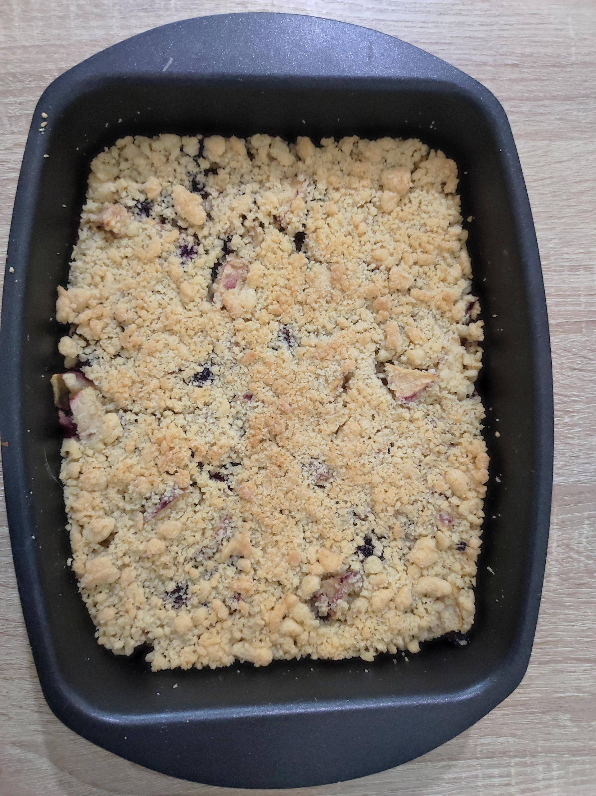 Crumble pomme myrtilles - Recette Cake Factory | Tefal