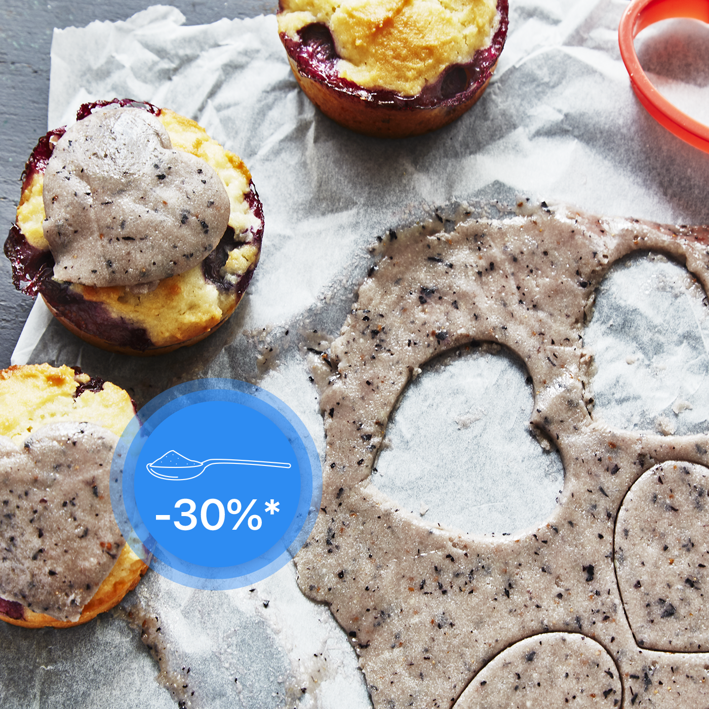 Réduit en Sucre*: Cupcakes à l'amande et aux myrtilles vegan - Recette Cake Factory | Tefal