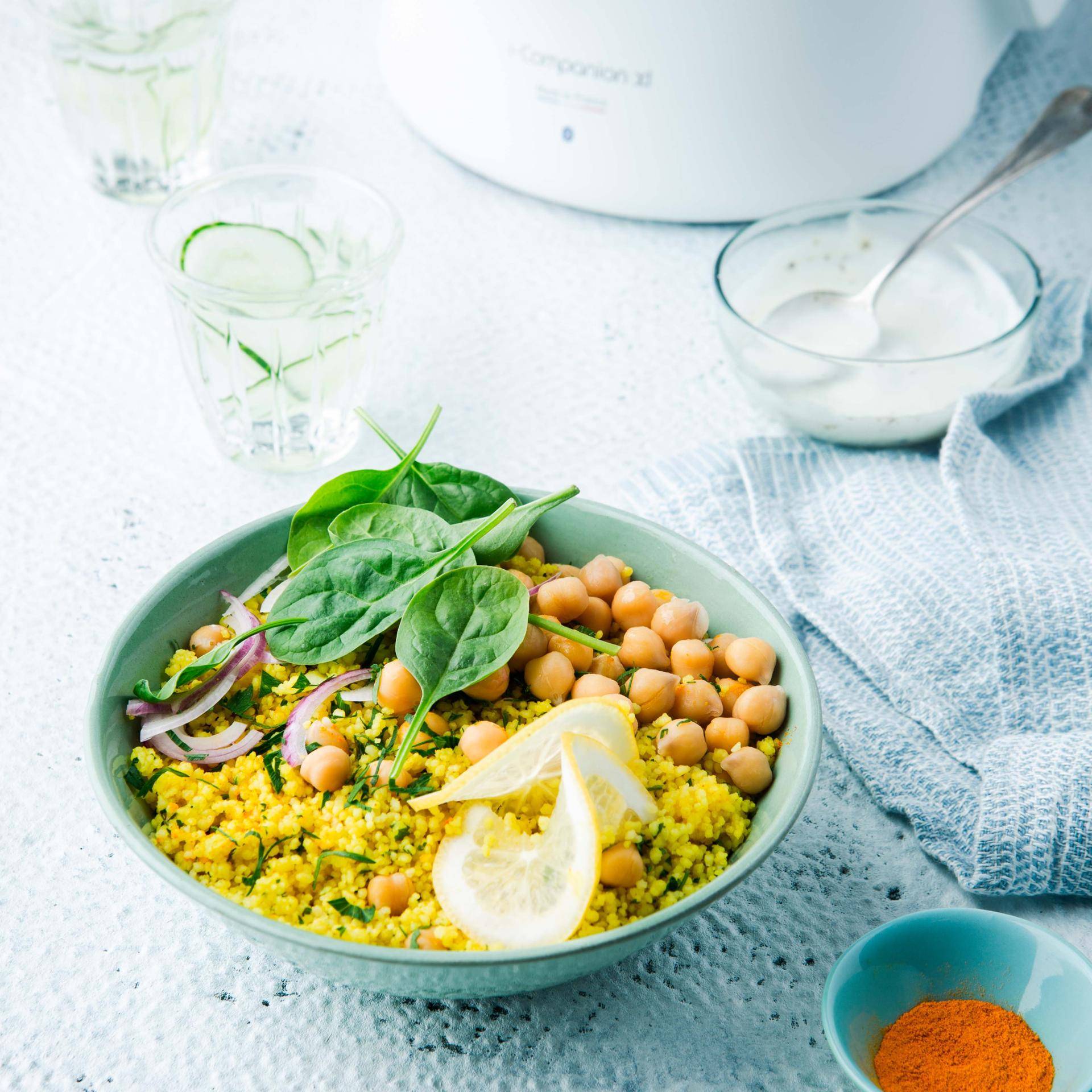 Semoule grillée au curcuma et pois chiches - Recette Poêles et Casseroles | Tefal