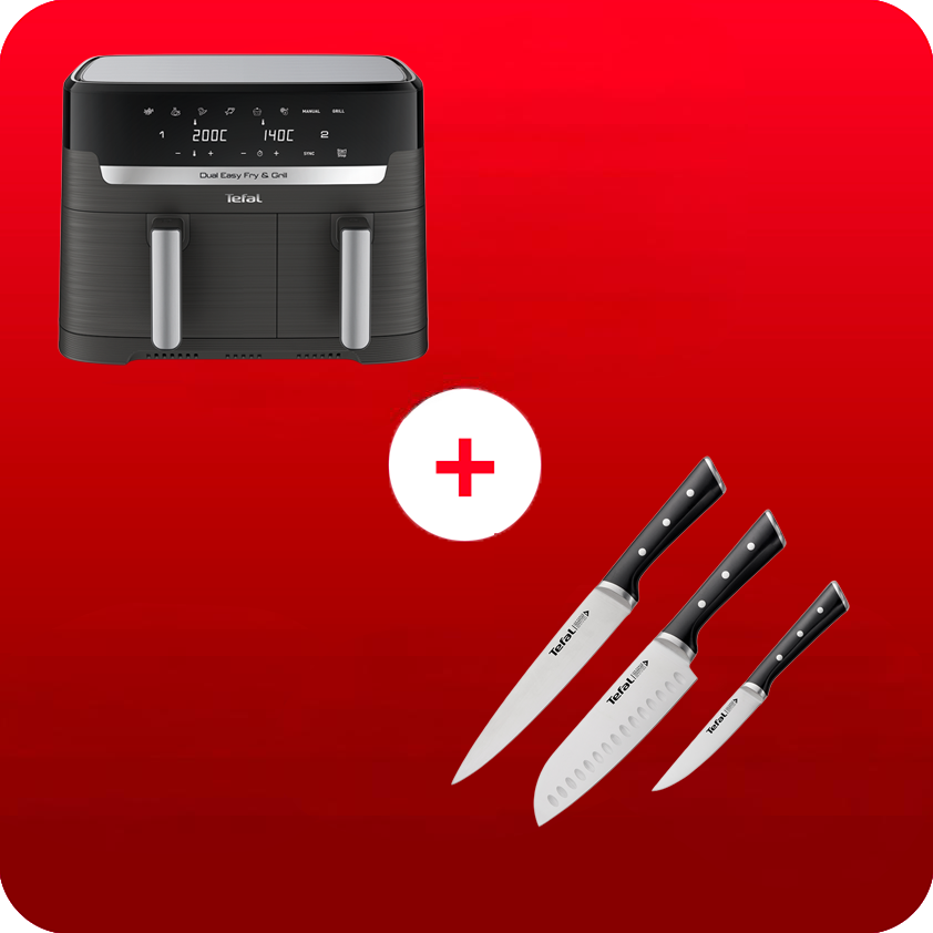Pack Web - Dual easy fry & grill 8,3L + lot de 3 couteaux