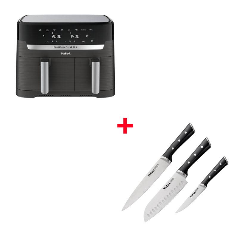 Pack Web - Dual easy fry & grill 8,3L + lot de 3 couteaux