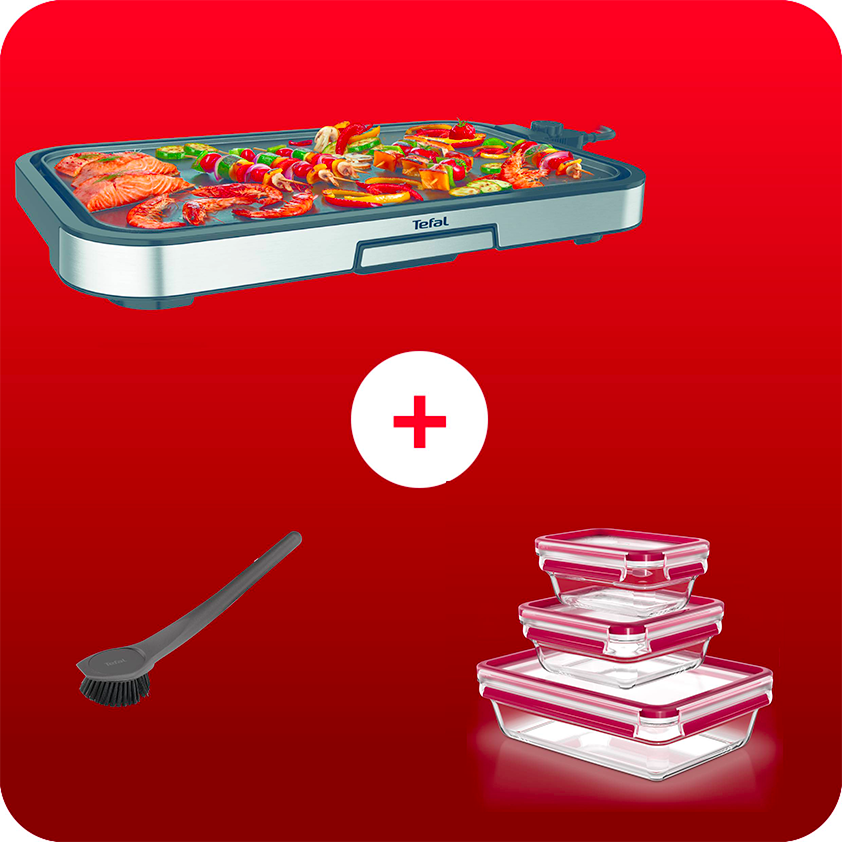 Pack Web - Giant Plancha + 3 boites de conservation + brosse de nettoyage