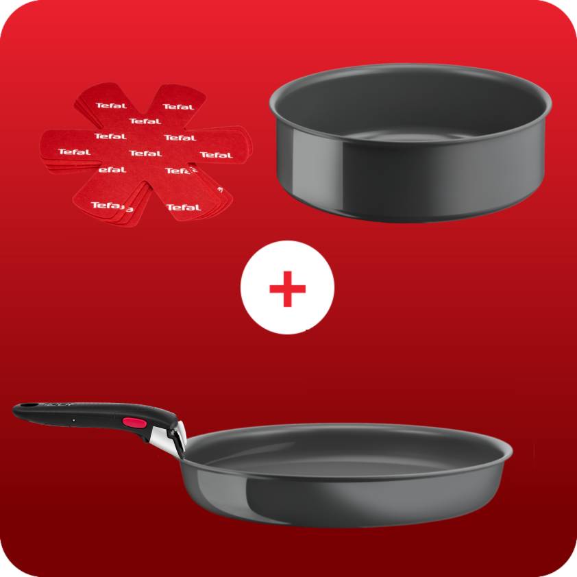 Pack web - Set découverte Renew - Poêle et sauteuse 24cm, protège-poêles et poignée Ingenio