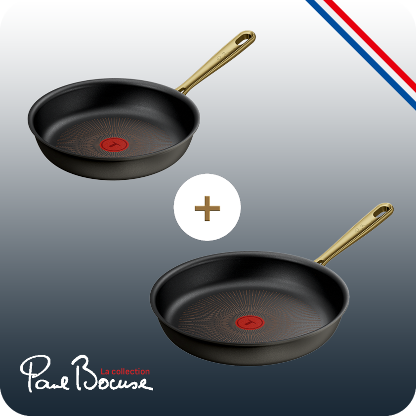 Pack web - Tefal x Bocuse - 2 poêles 24-28 cm - Revêtement anti-adhésif (tous feux)