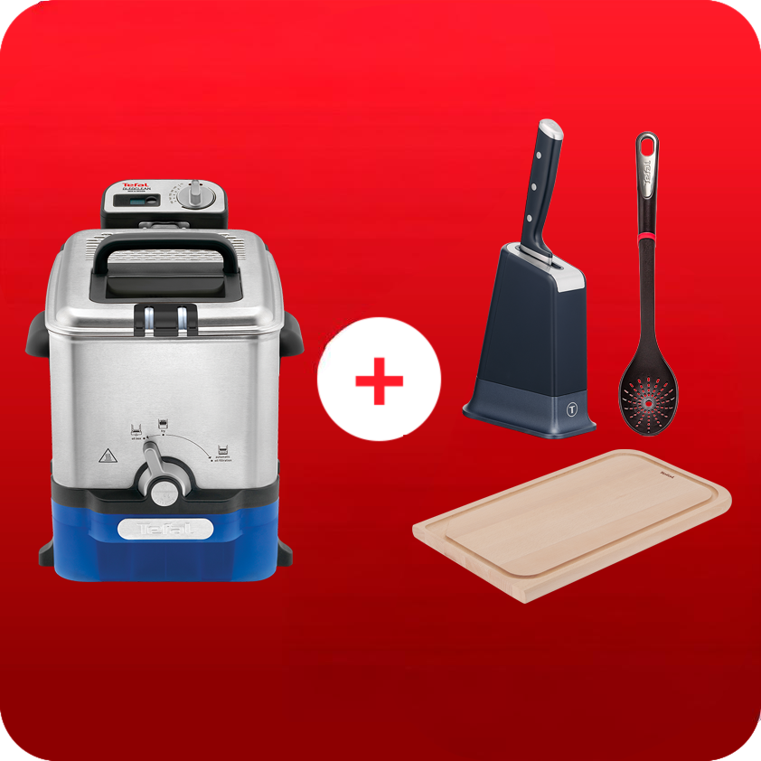 Friteuse Oleoclean + Eversharps bloc de 1 + planche + écumoir