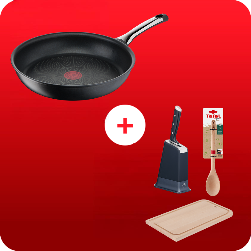 Pack web Excellence 28cm + EverSharp + planche à découper + Cuillère en bois