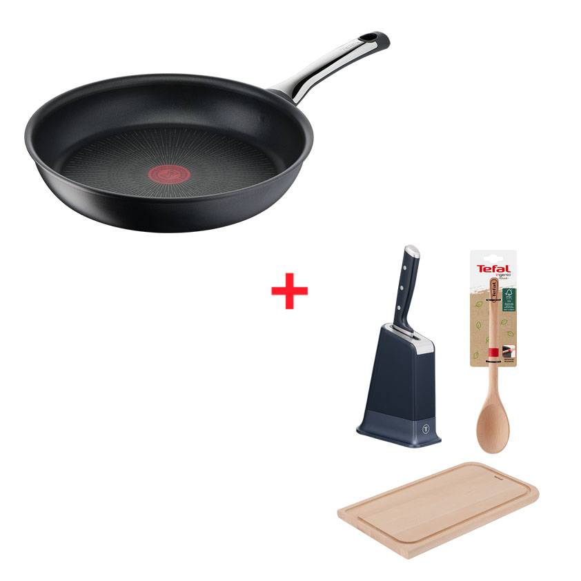 Pack web Excellence 28cm + EverSharp + planche à découper + Cuillère en bois