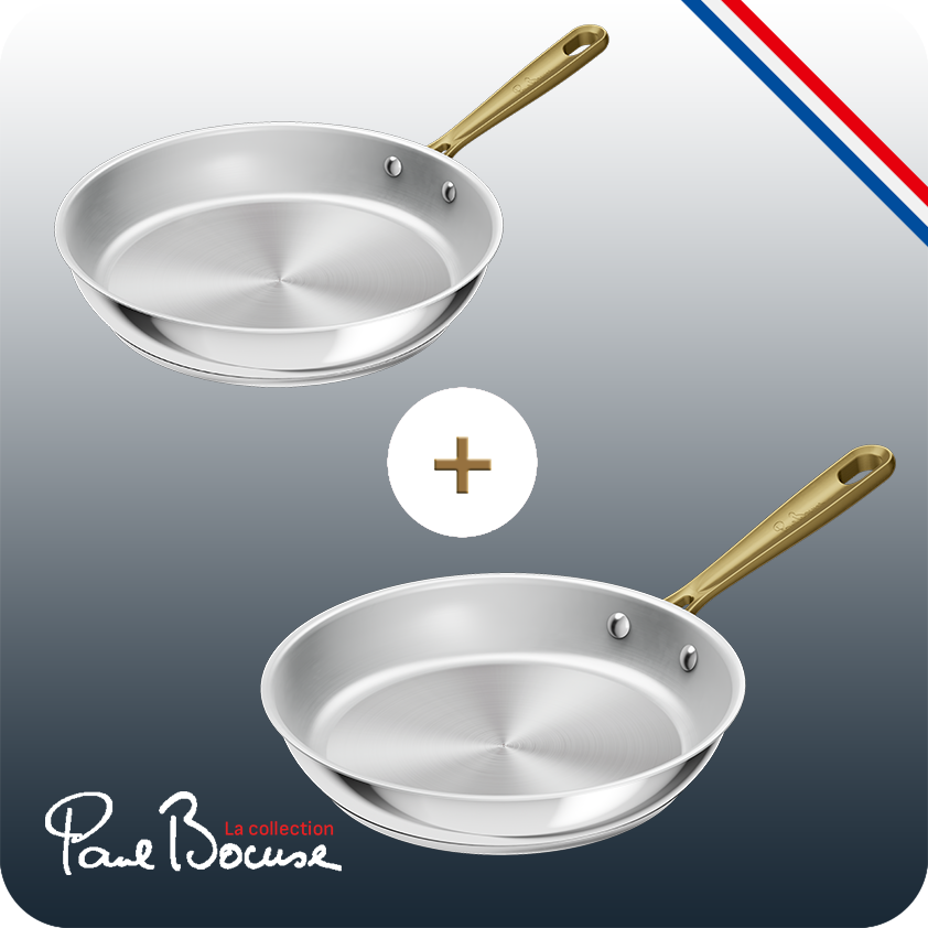 Pack web - Tefal x Bocuse - 2 poêles 24-28 cm - Revêtement inox (tous feux)