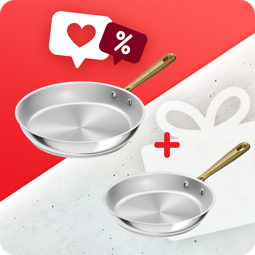 Pack web - Tefal x Bocuse - 2 poêles 24-28 cm - Revêtement inox (tous feux)