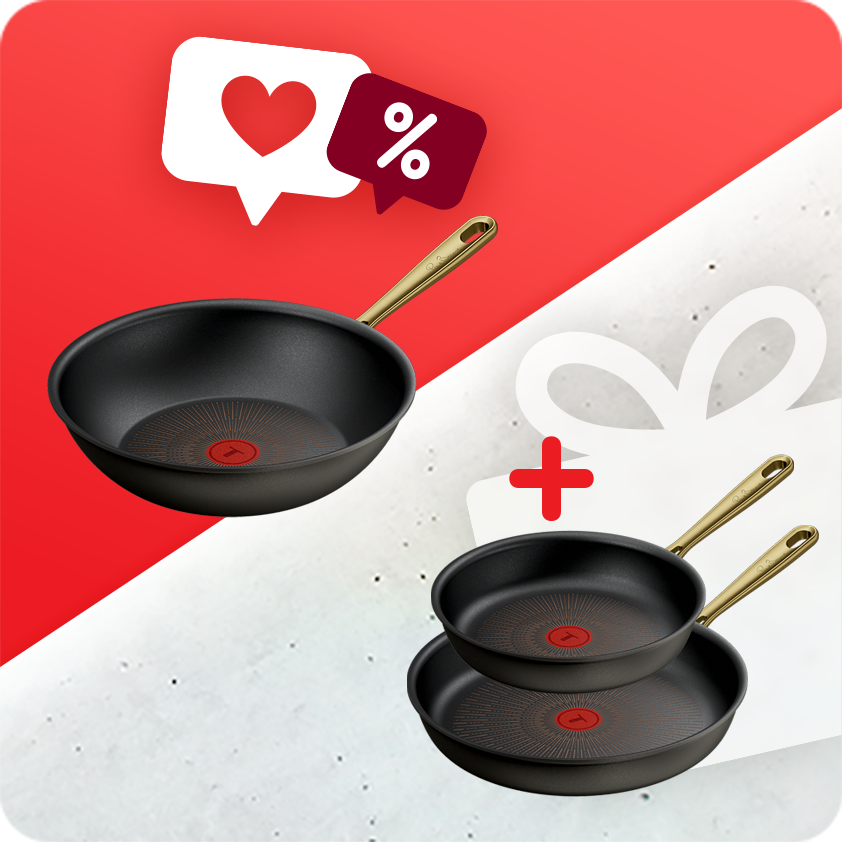 Pack web - Tefal x Bocuse - 2 poêles 24-30 cm + wok 28cm - Revêtement anti-adhésif (tous feux)