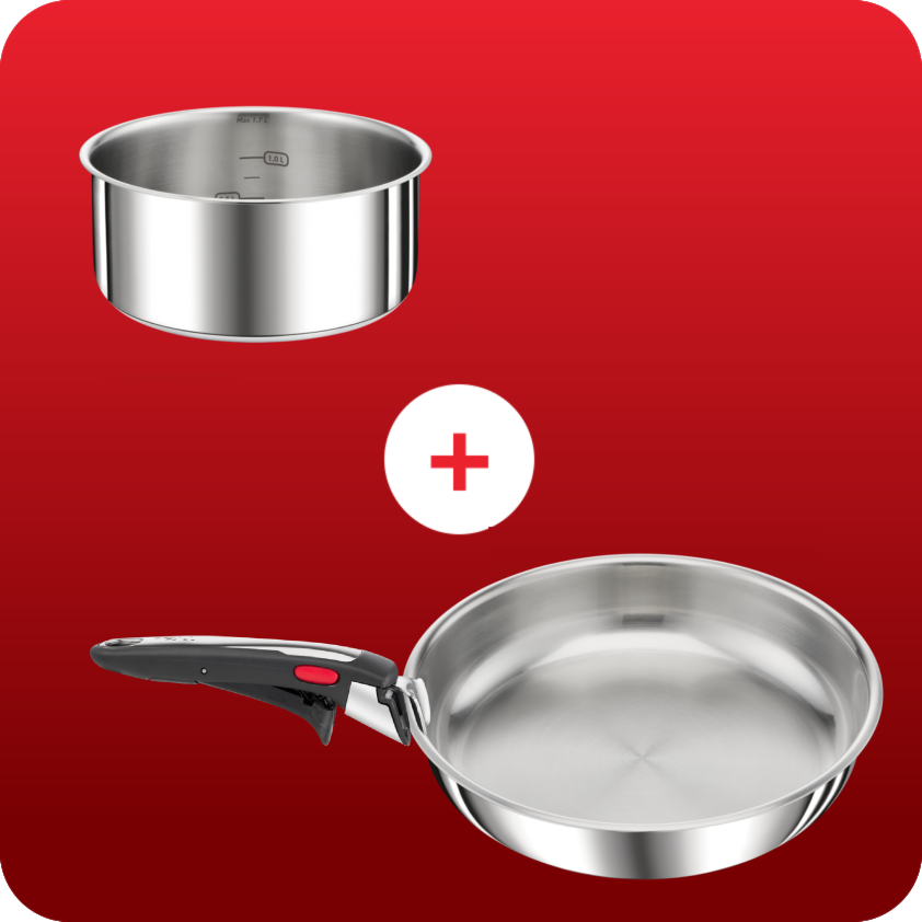 Pack web - Set promo Ingenio Preference - Casserole 16cm, poêle 28 cm et poignée Premium