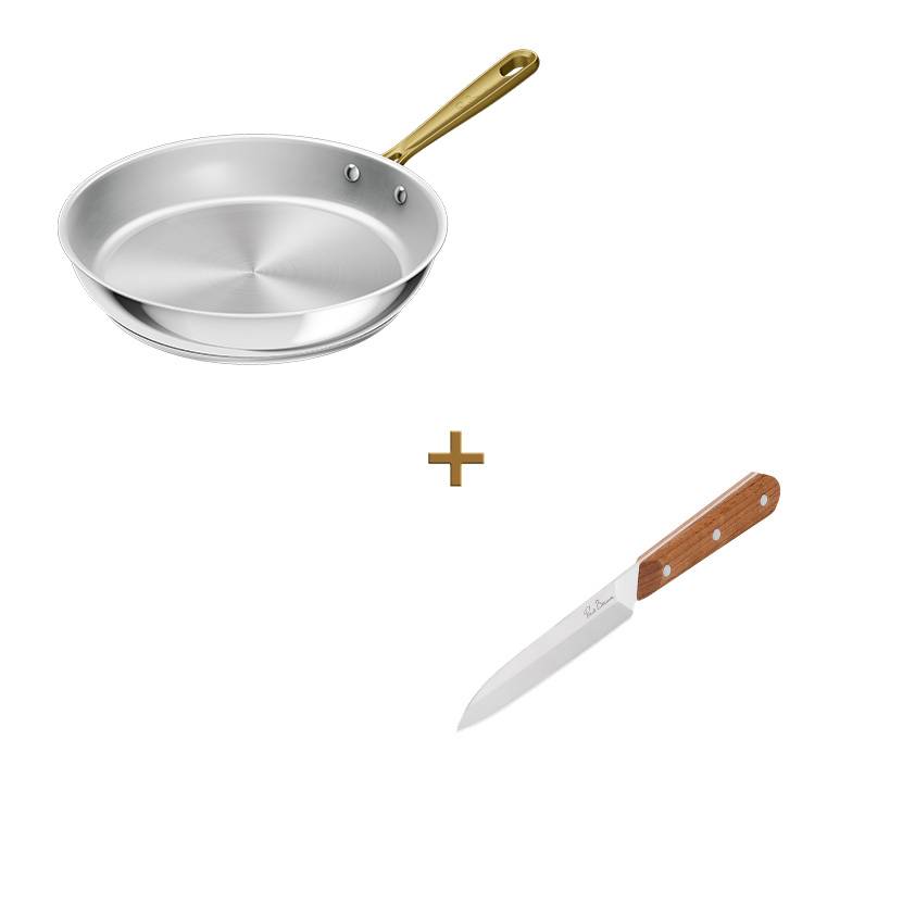 Tefal & Bocuse - Le duo de maître - Poêle 28cm inox & Couteau utility 12cm