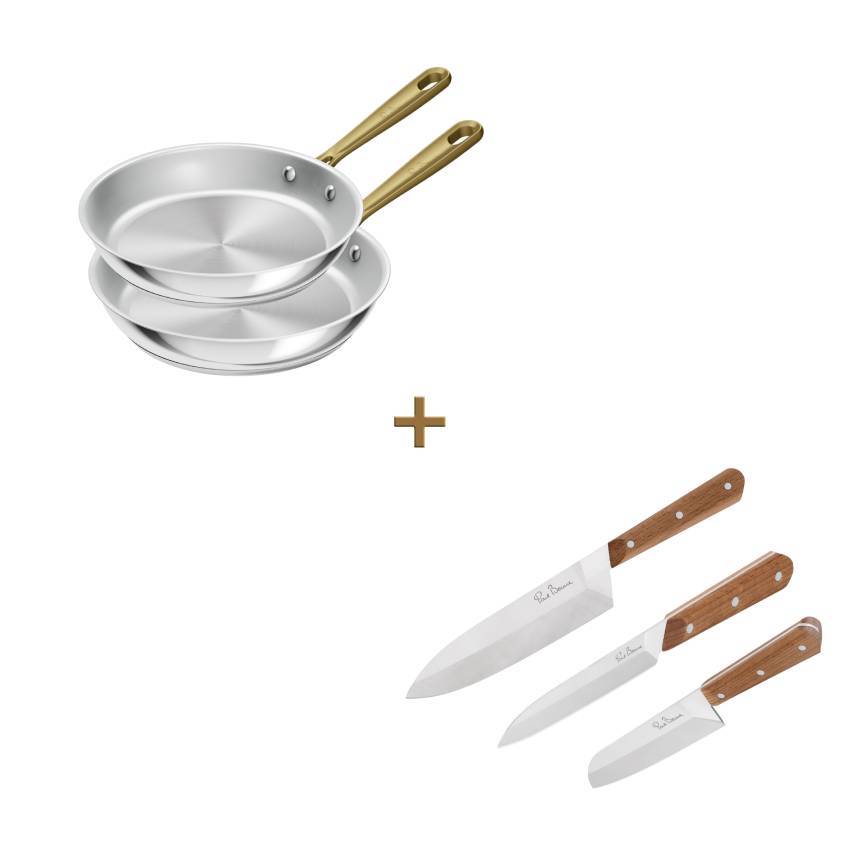 Pack web - Set Tefal x Bocuse - Poêle 24 et 28cm inox - Set de 3 couteaux
